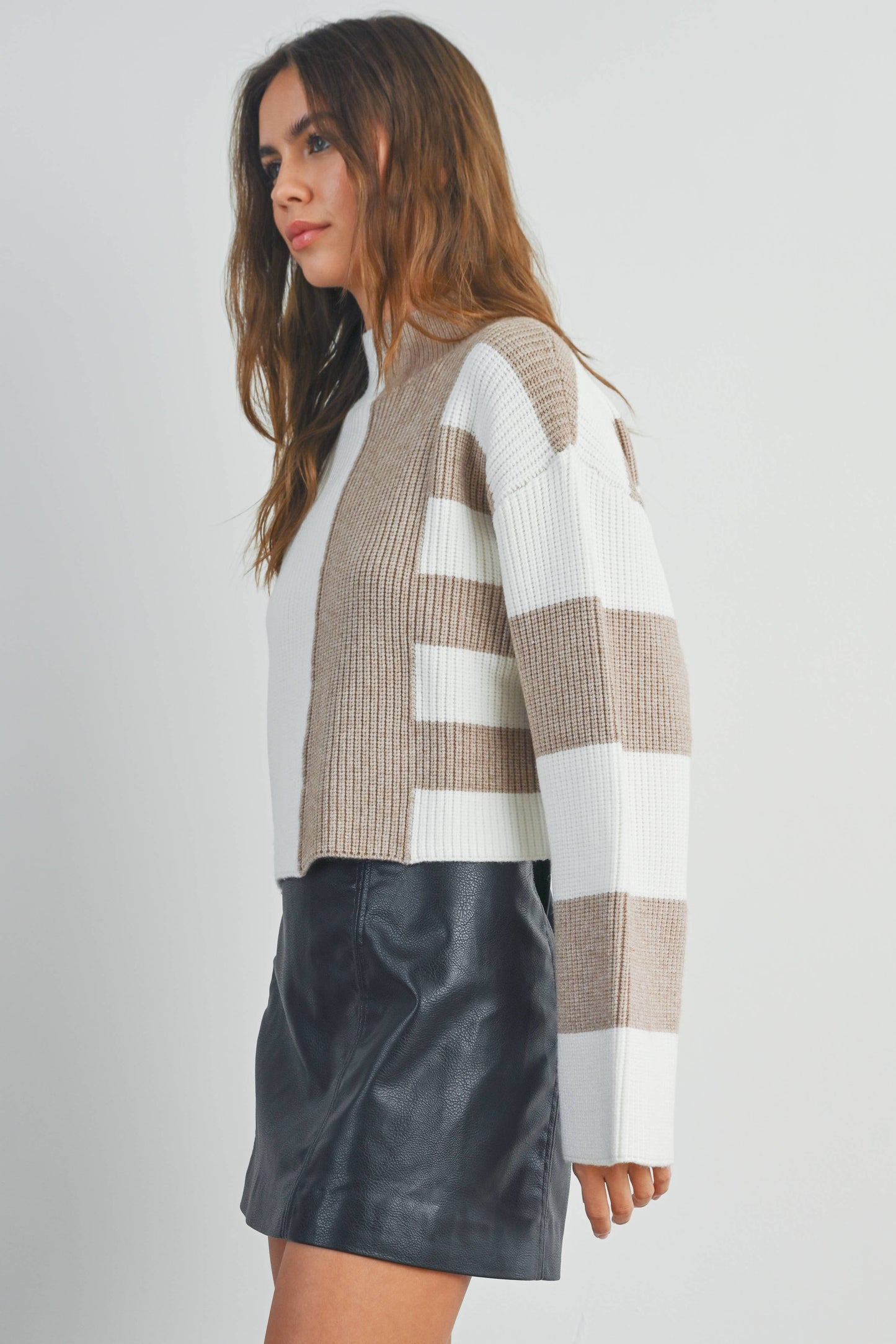 Olive Color-Block Sweater