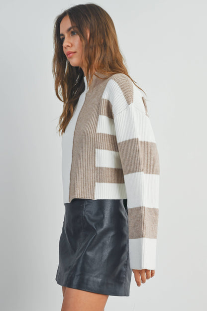 Olive Color-Block Sweater