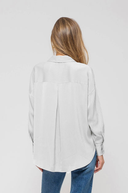 Eden Pinstripe Button-Down Top