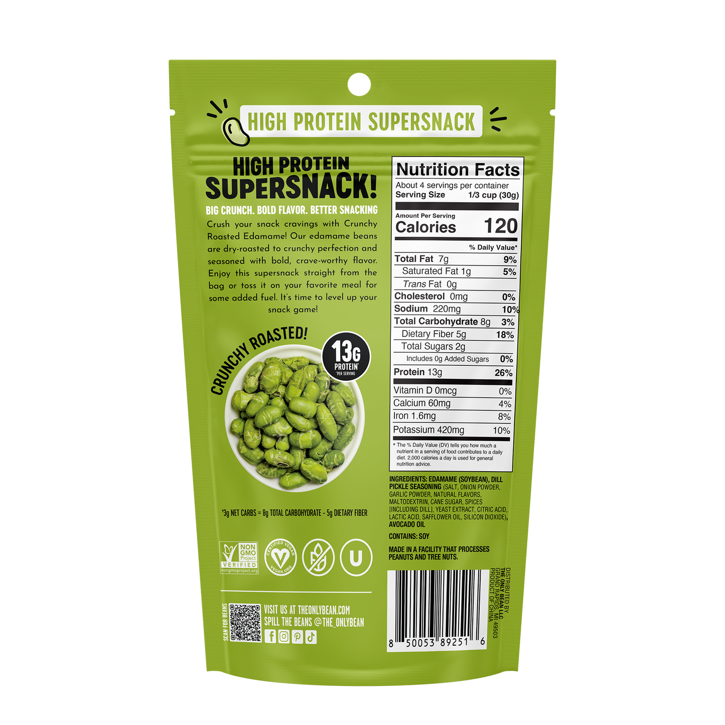 Crunchy Roasted Edamame Dill Pickle - 4oz