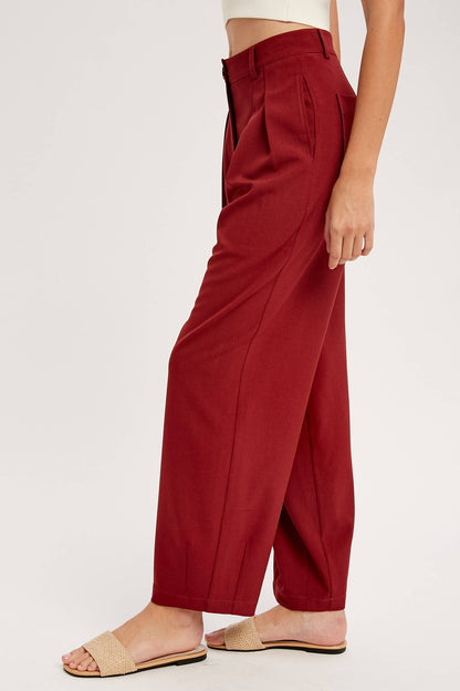 Pleated Wide-Leg Trousers