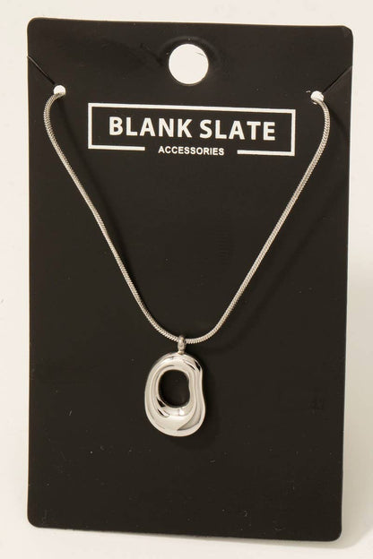 Warped Oval Pendant Necklace