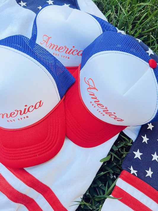 America Trucker Hat - Red, White & Blue