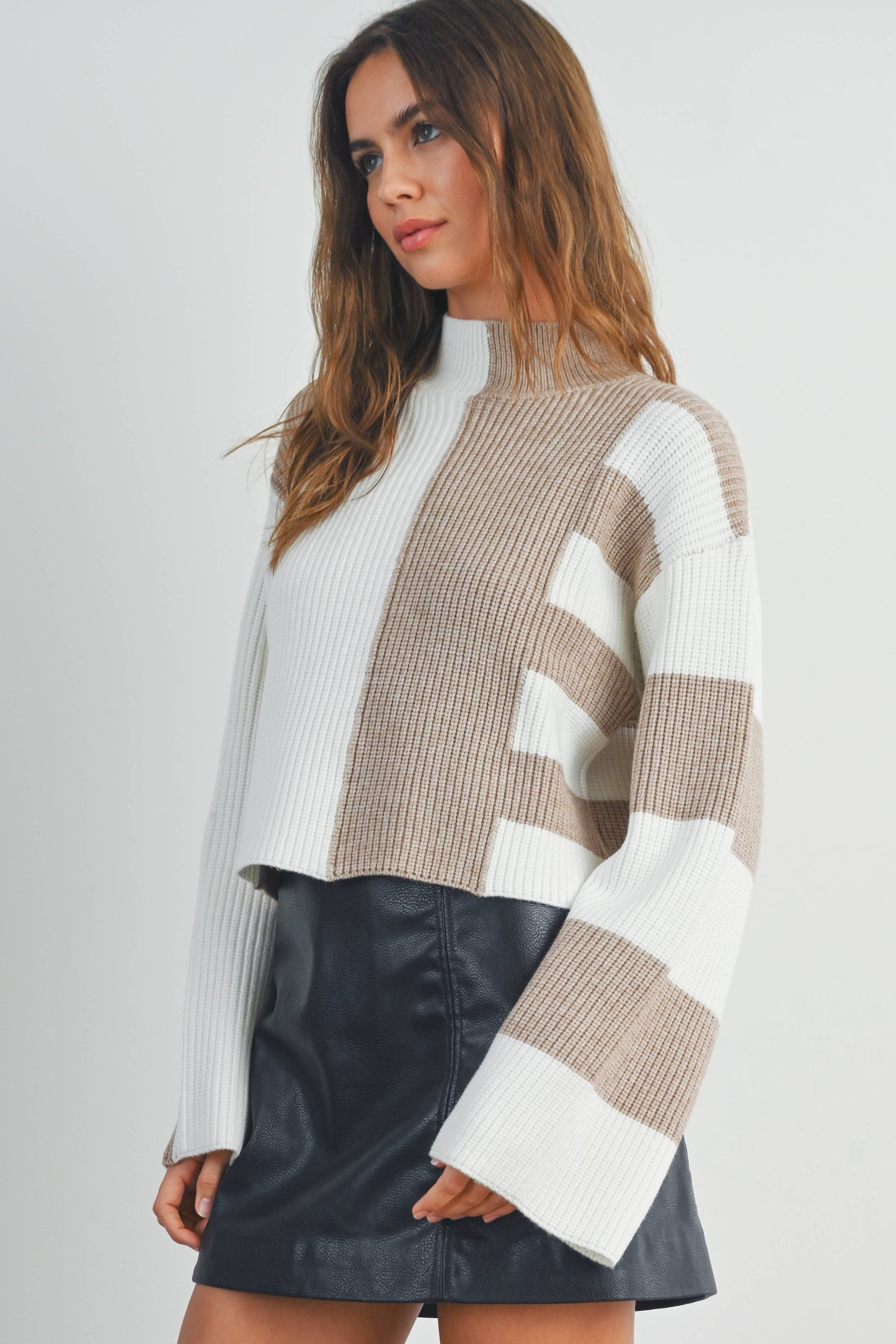 Olive Color-Block Sweater