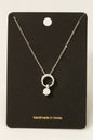 Gold Dipped Hoop Gem Pendant Necklace
