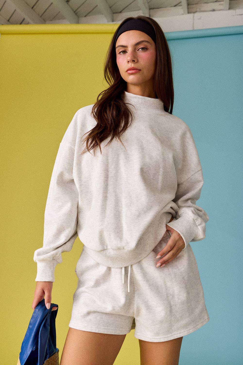 Mock Neckline Lounge Set