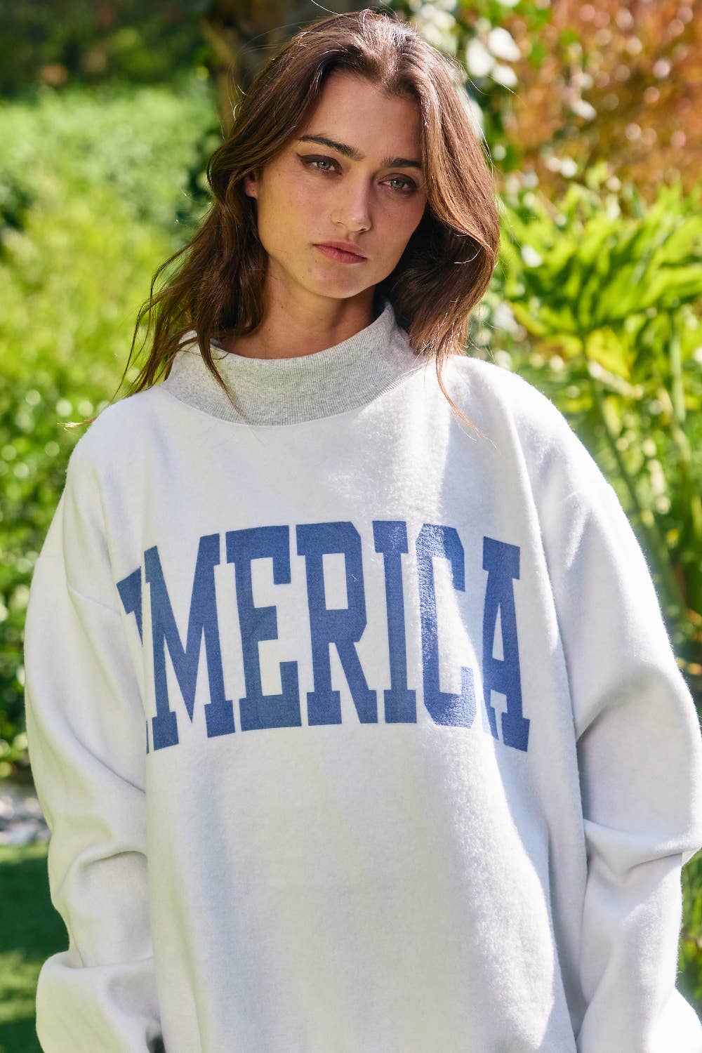 USA/America Print Reversible Mockneck
