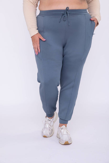 Plus Cuffed Joggers with Zippered Pockets