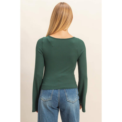 Long Sleeve Ribbed Knit Top