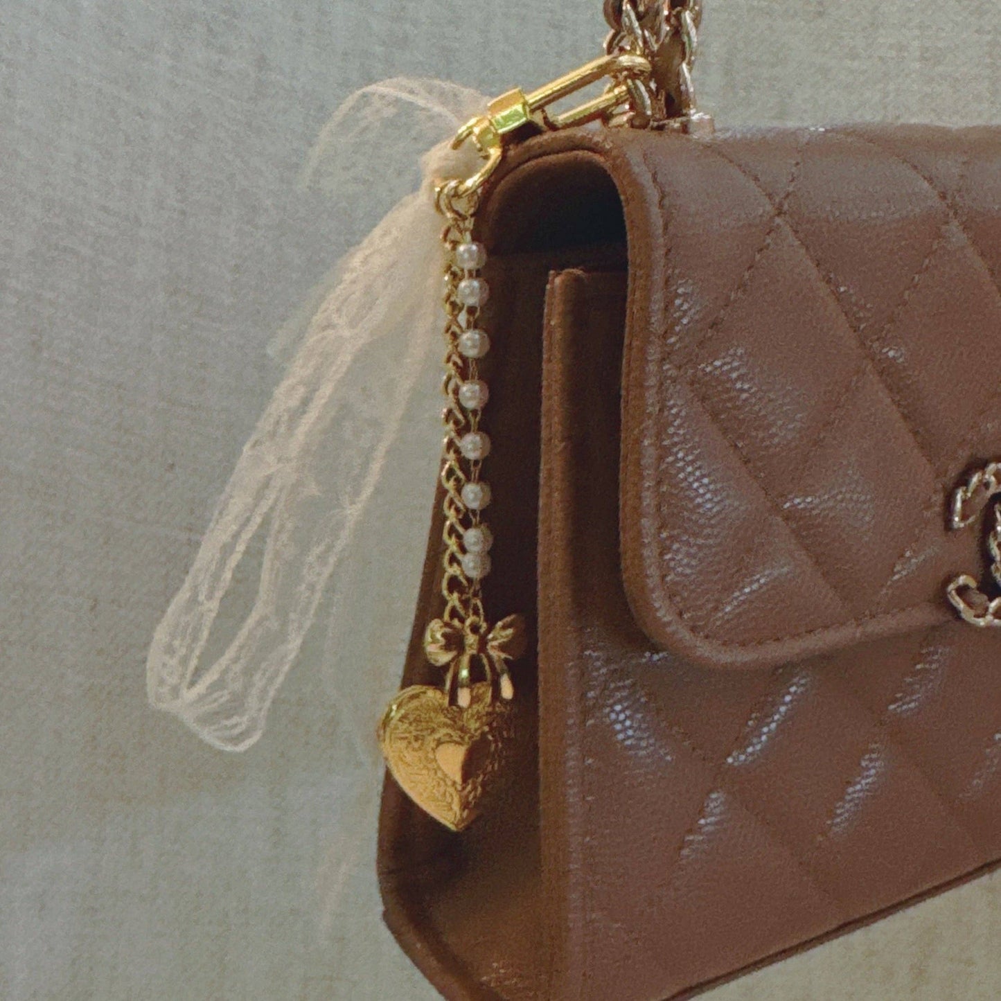 Lace & Love Heart Bag Charm