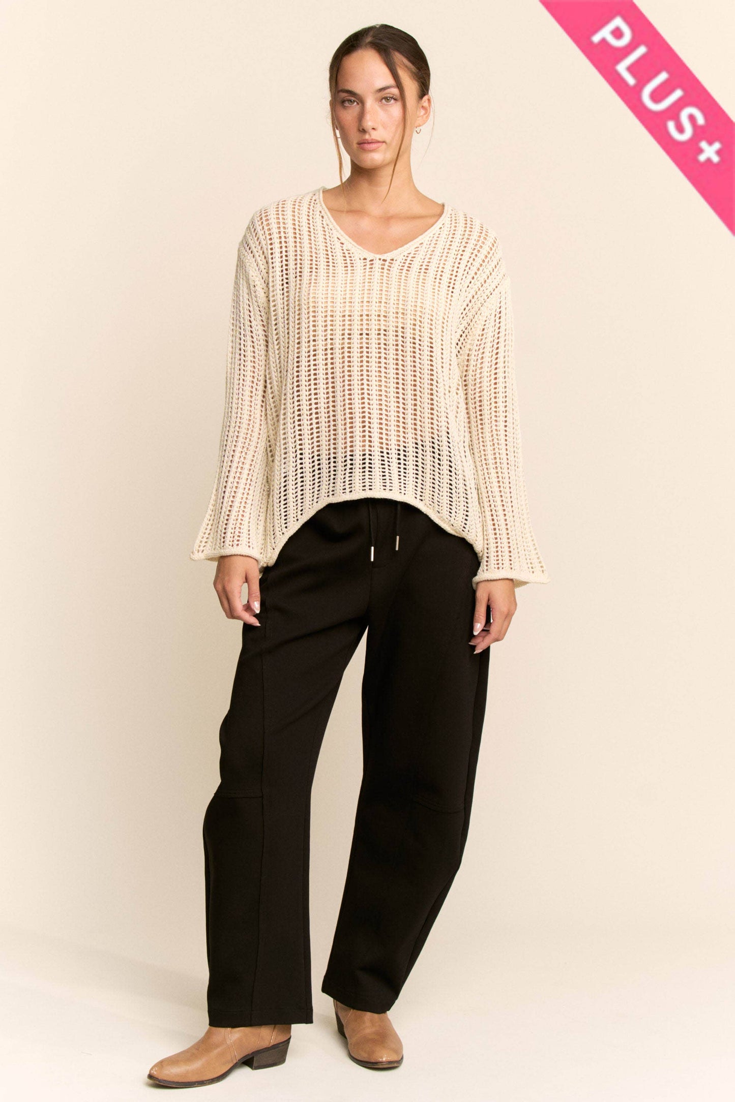 Plus Sandbar Open Knit Top