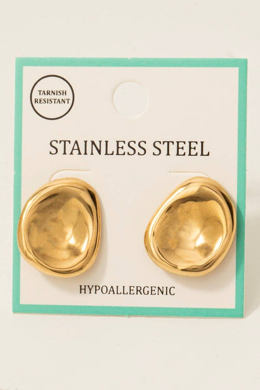 Oval Bowl Stud Earrings