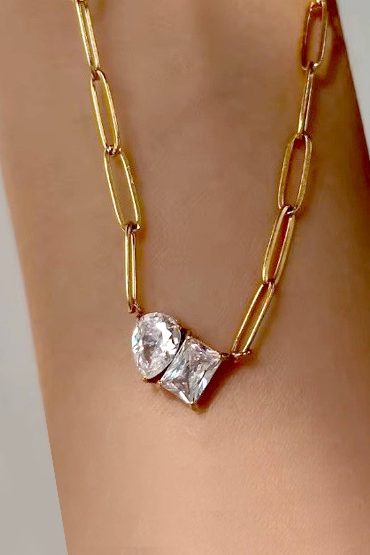 Twinkle Link Rhinestone Necklace