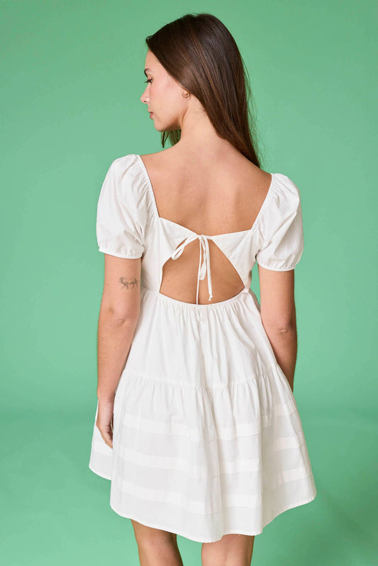 Puff Sleeves Mini Dress