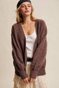 Textured Knit Button-Front Cardigan