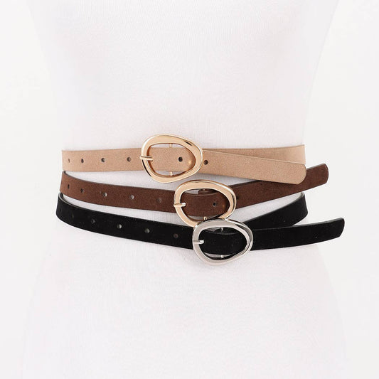 Classic Oval Buckle Belt | Choose Color