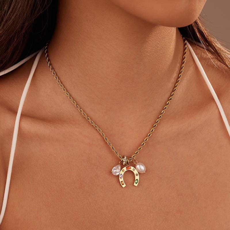 Lucky Charm Horseshoe Necklace