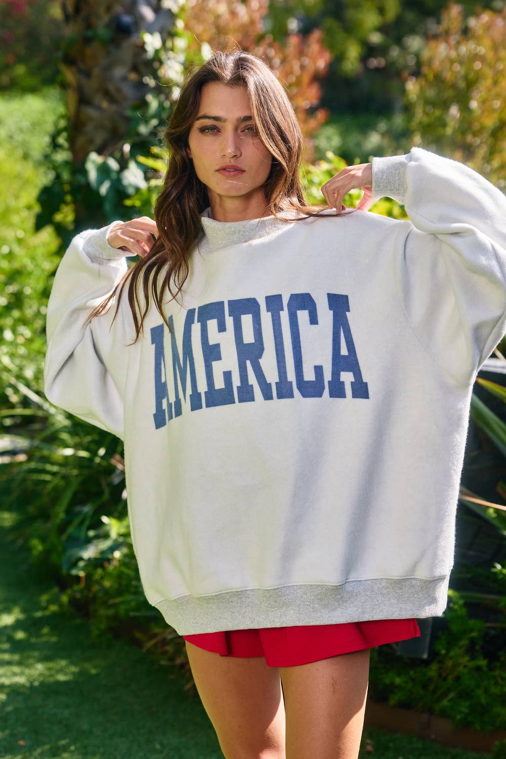 USA/America Print Reversible Mockneck