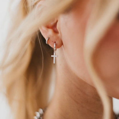 Taryn Diamond Cross Earrings | WATERPROOF