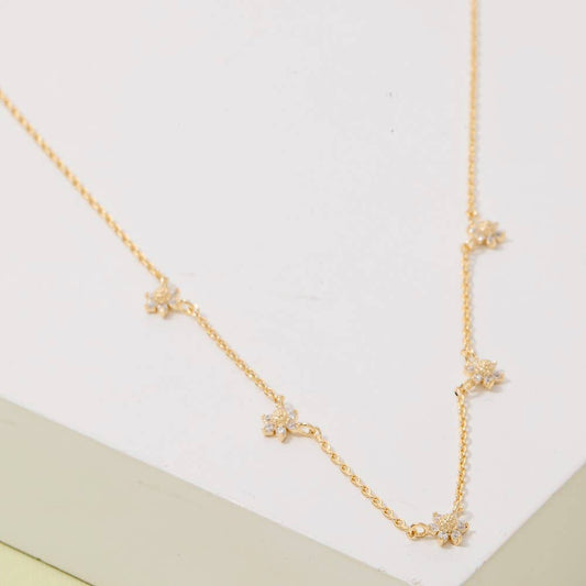 Dainty Flower Station Necklace