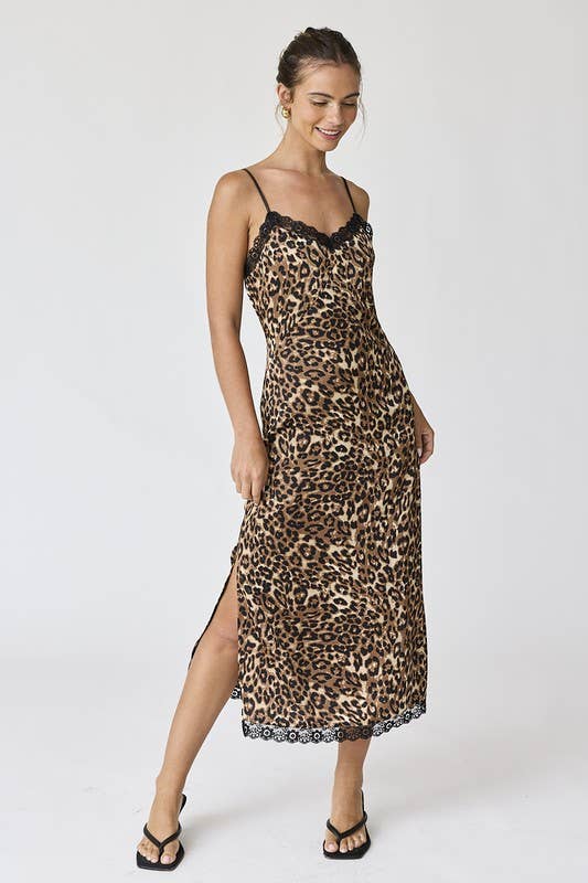 Amelia Leopard Slip Dress