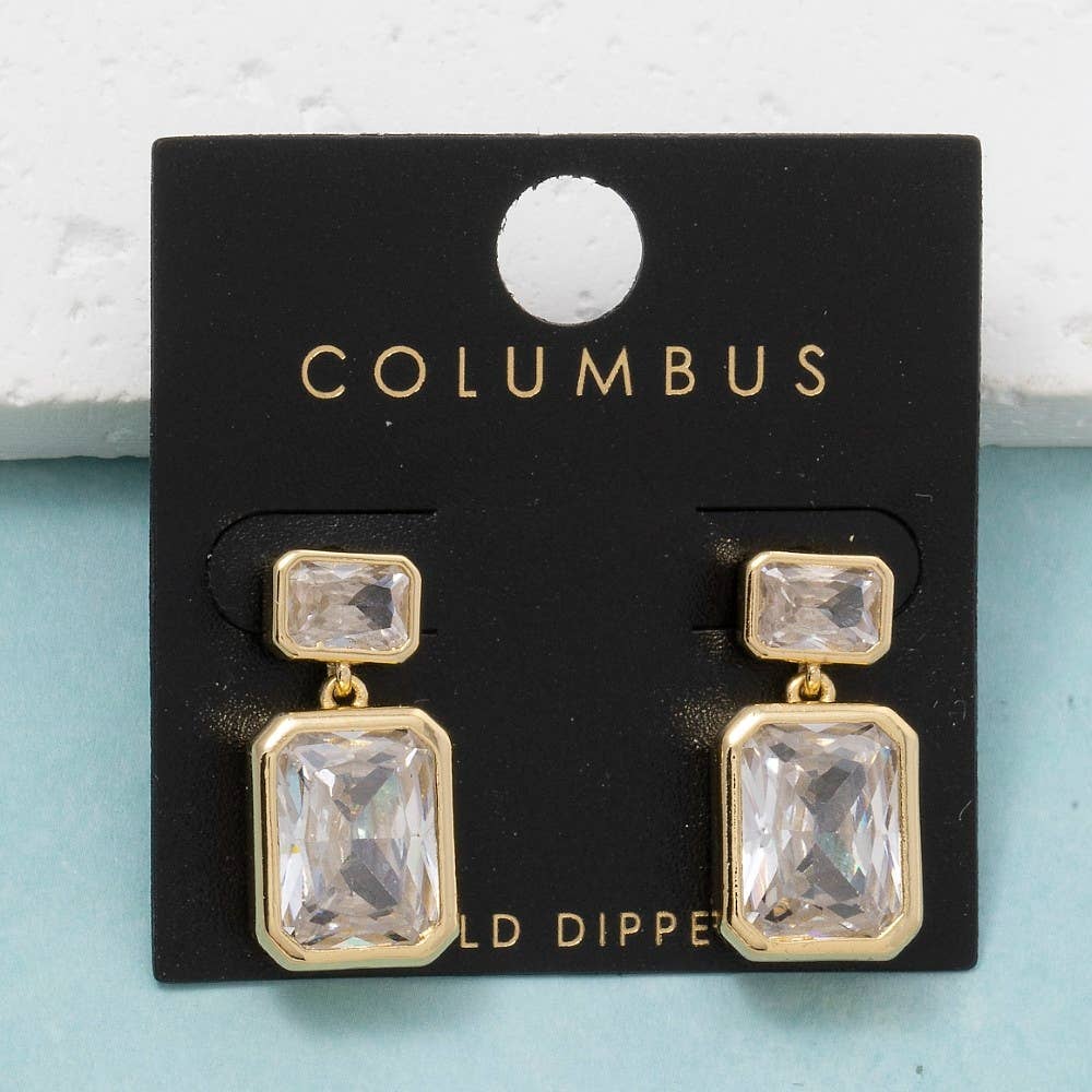 Gold Dipped Double Dangle Earrings