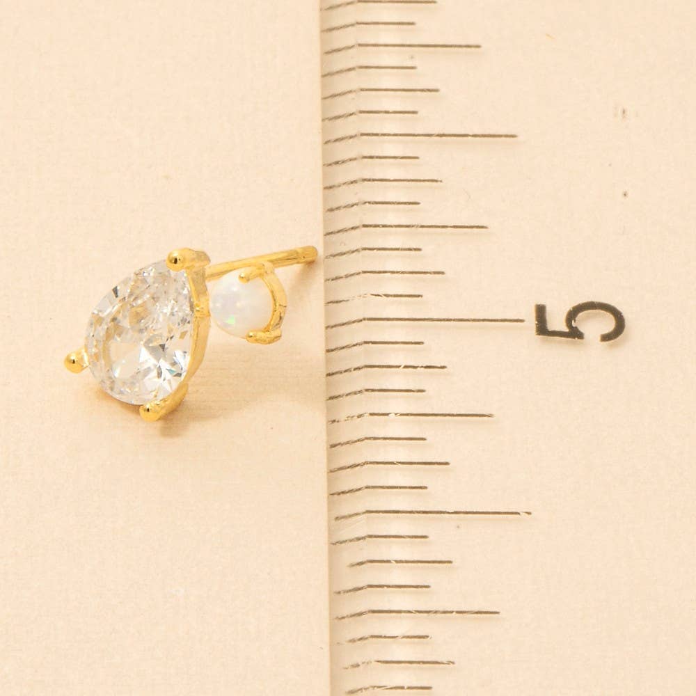 Rhinestone Teardrop Stud Earrings