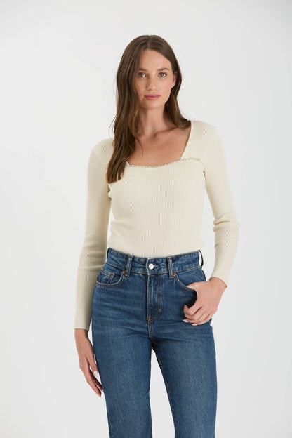 Rhinestone Trim Top