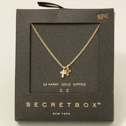 Secret Box | Double Cross Pendant Necklace