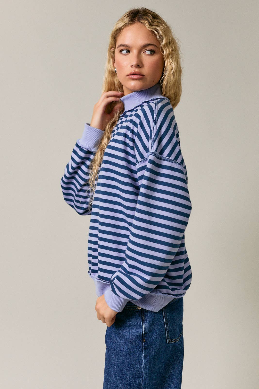Lavender Lines Pullover