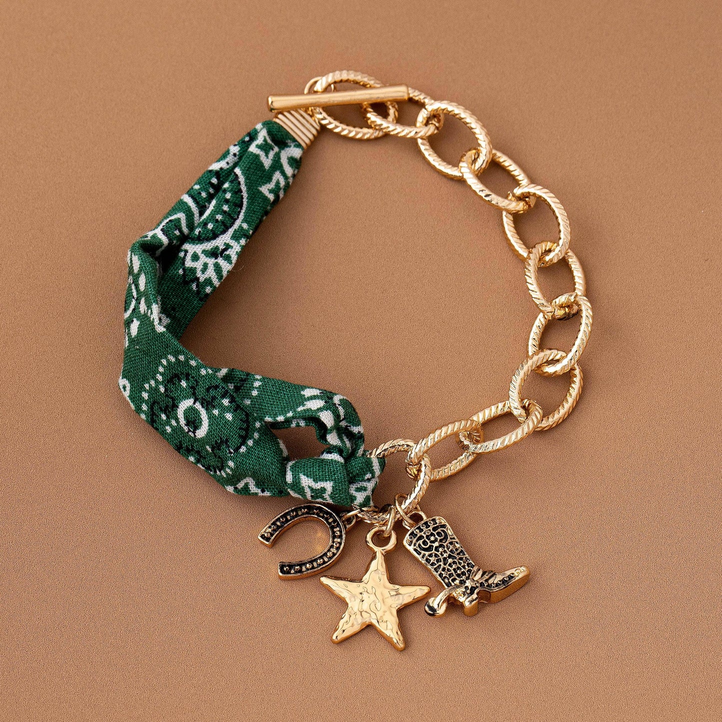 Scarf Charm Bracelet- Boot Star Horseshoe