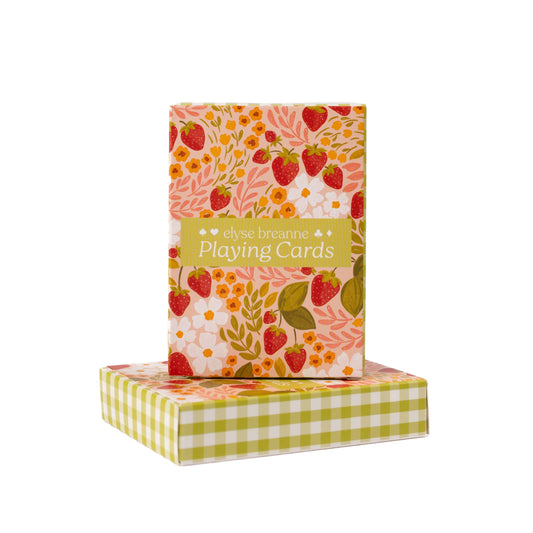 Strawberry Patch x Green Gingham Deck of Cards
