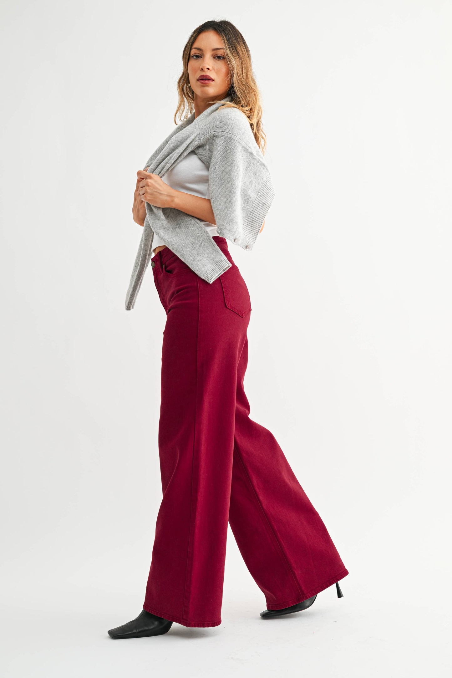 Vintage Dark Cherry Palazzo Wide Leg – JBD