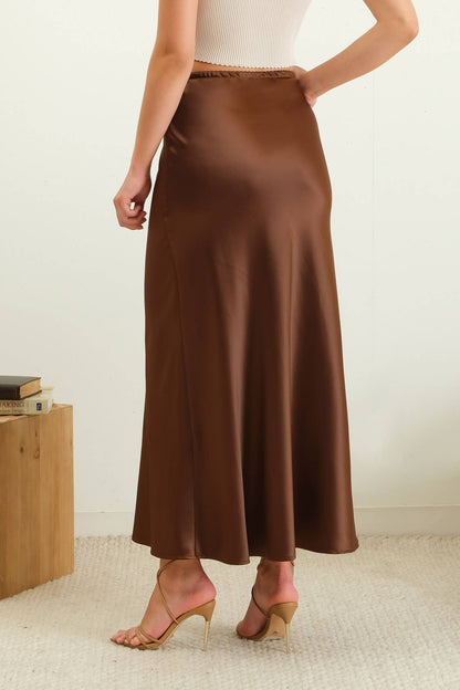 Satin Midi Skirt
