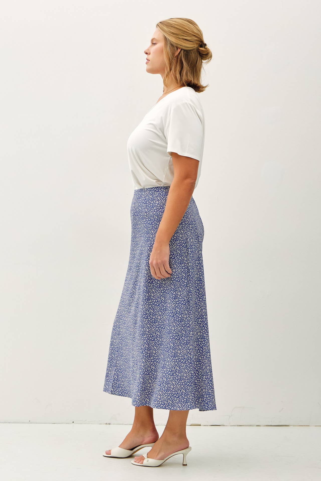 Plus Floral Midi Skirt