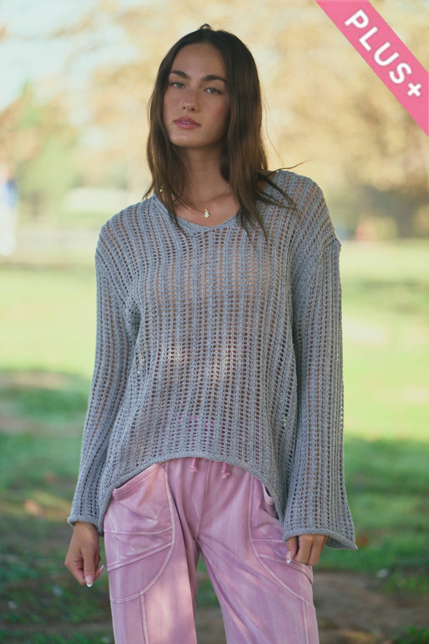 Plus Sandbar Open Knit Top