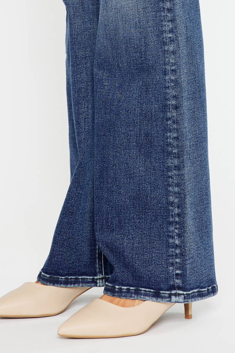 Kan Can High Rise Flares | Dark Denim
