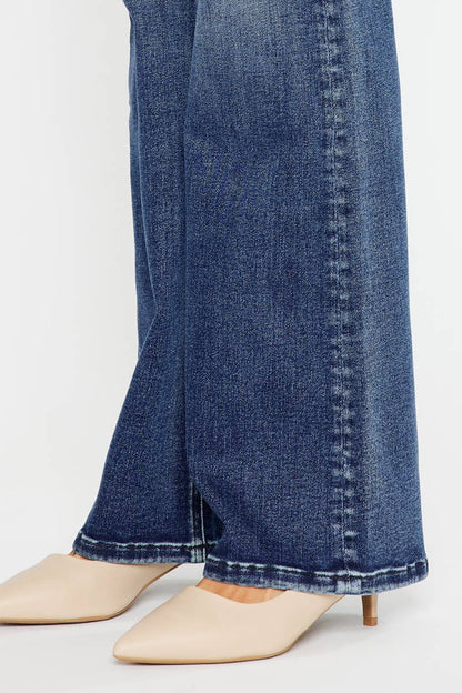 Kan Can High Rise Flares | Dark Denim
