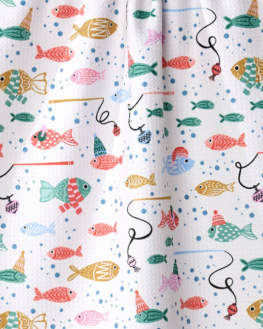 Light Holiday Fish Tea Towel