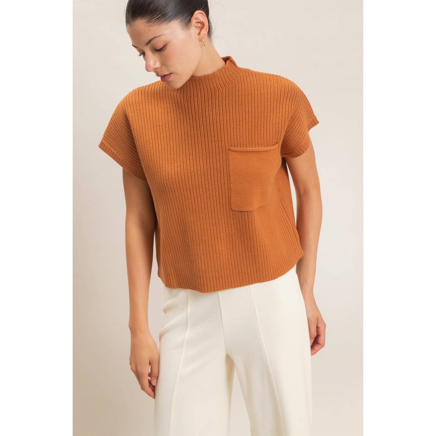 Camel Crush Ribbed Sweater