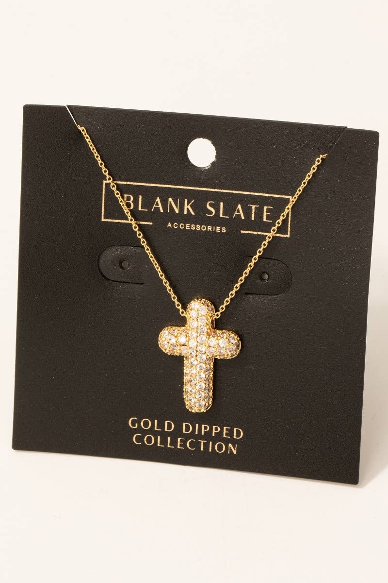 Bubble Cross Pendant Necklace