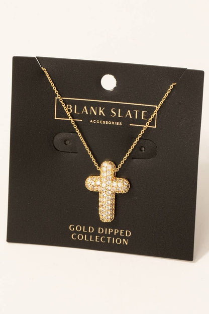 Bubble Cross Pendant Necklace
