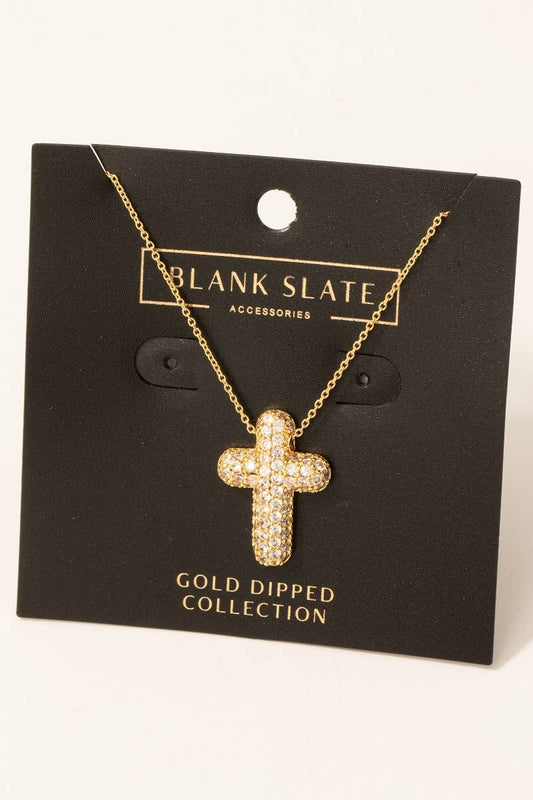 Bubble Cross Pendant Necklace