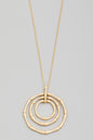 Layered Bamboo Charm Long Necklace | Choose Finish